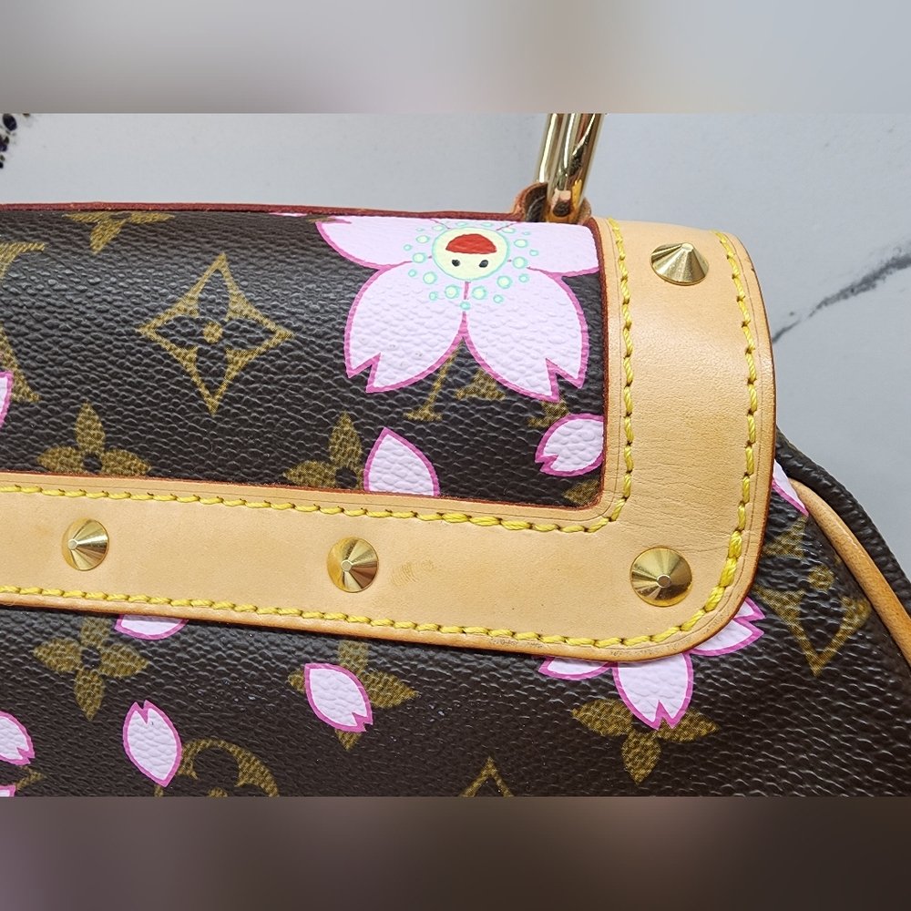 LOUIS VUITTON 2003 Cherry Blossom Sac Retro PM Takashi Murakami Handbag M92012 - Picture 13 of 16